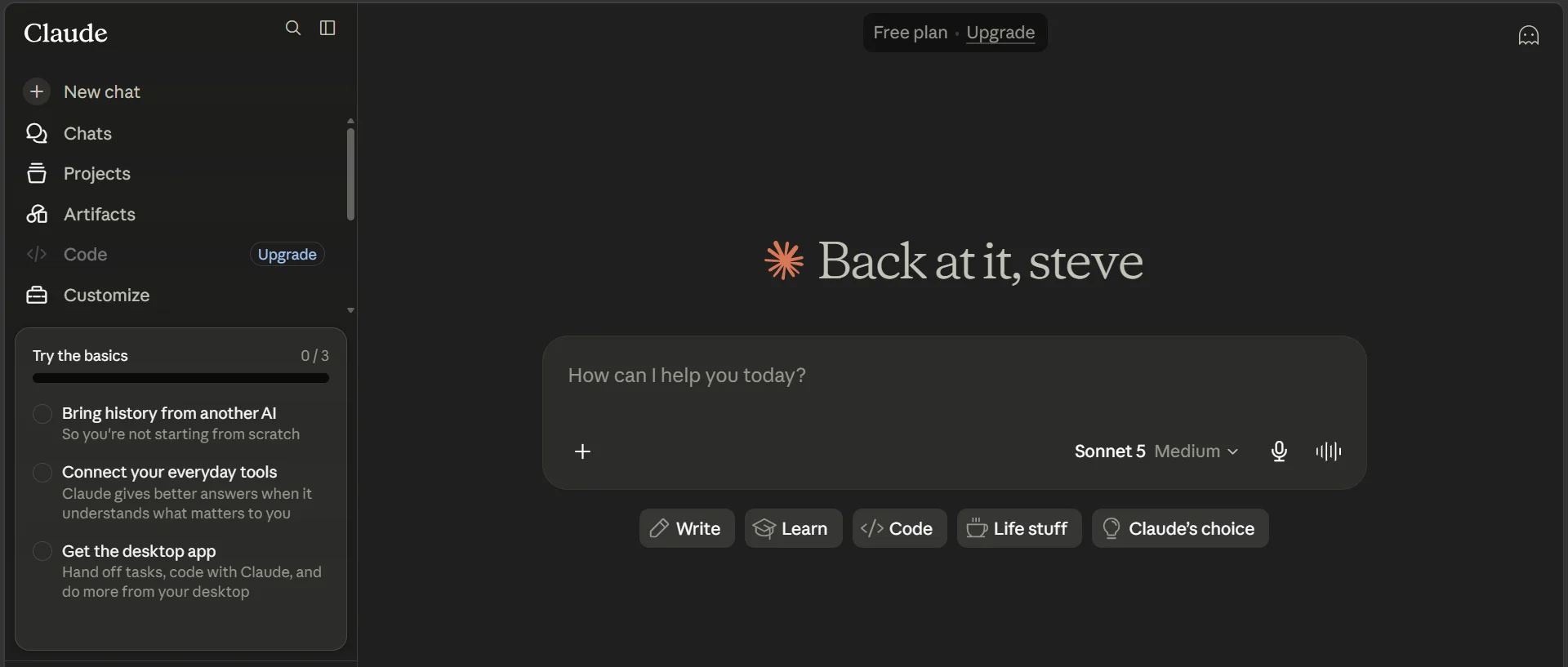 Claude 3 interface screenshot