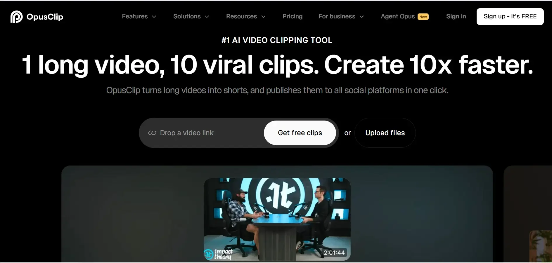 Opus Clip interface screenshot
