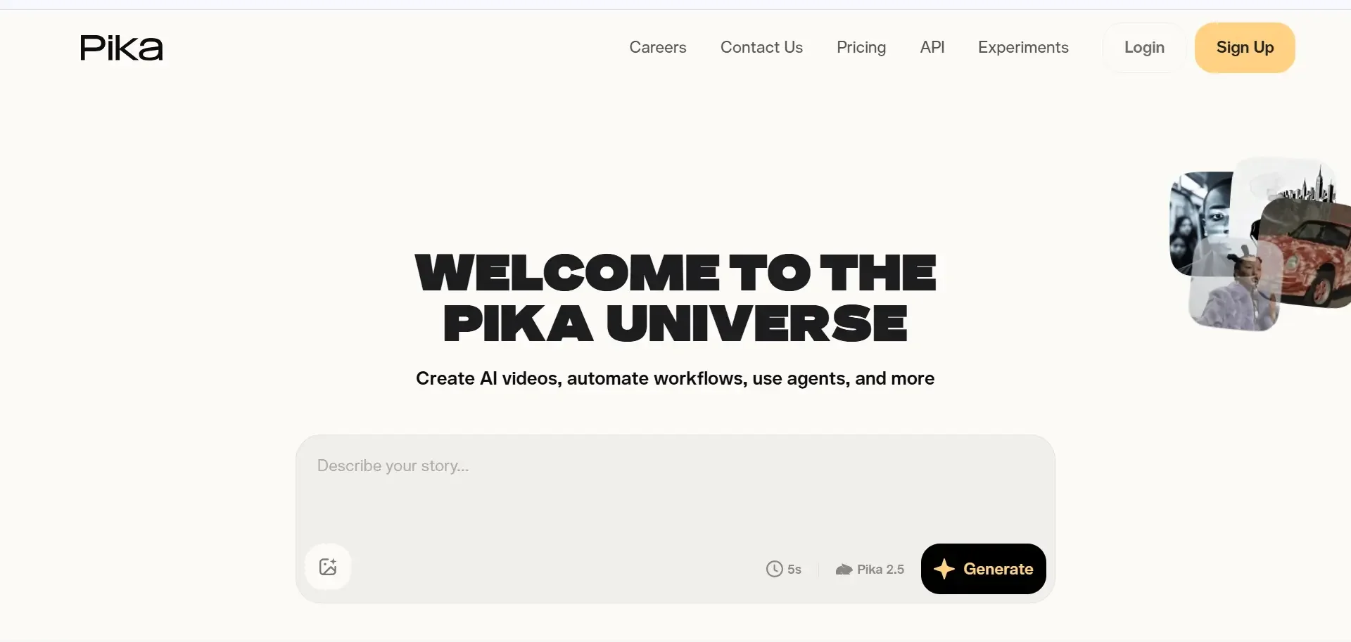 Pika interface screenshot
