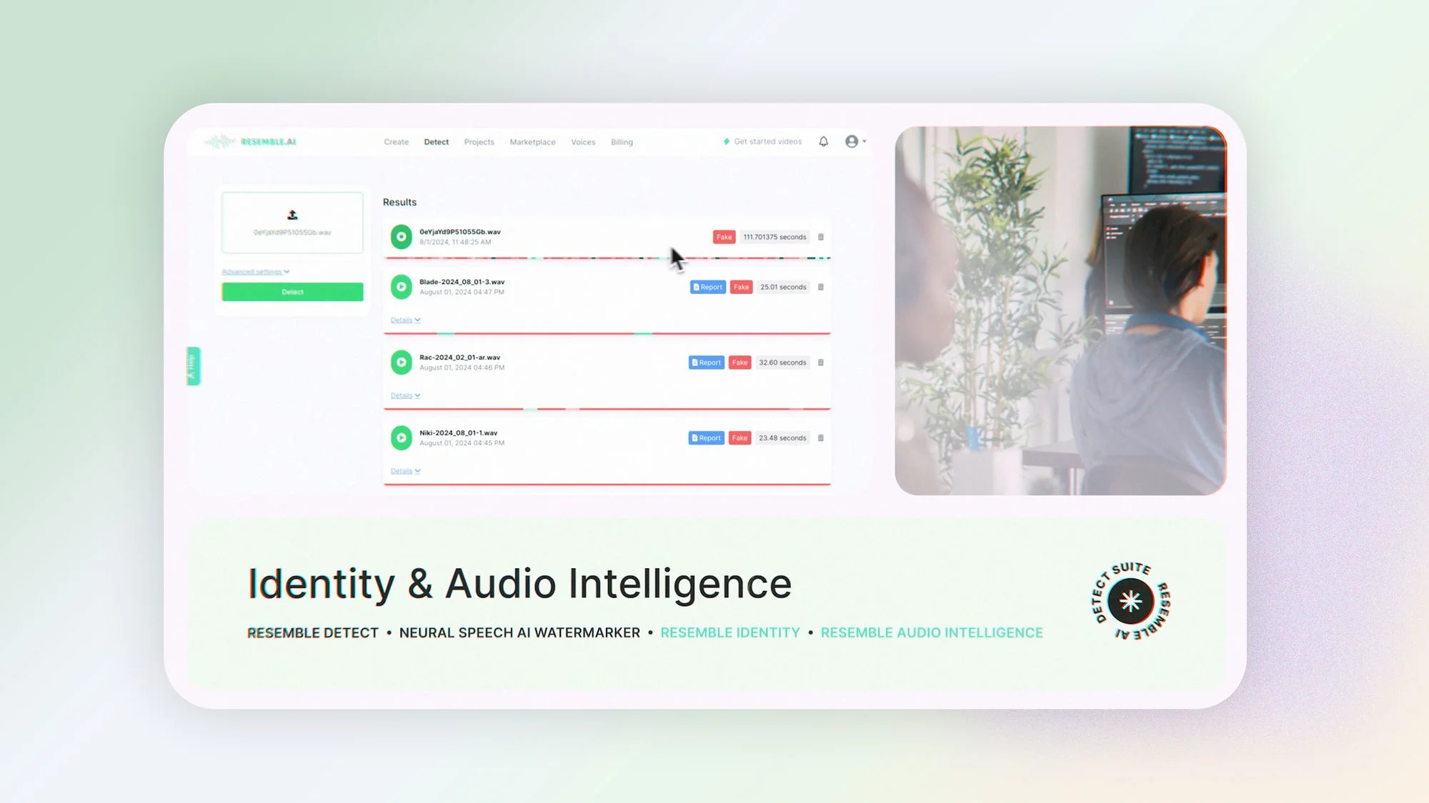 Resemble AI interface screenshot